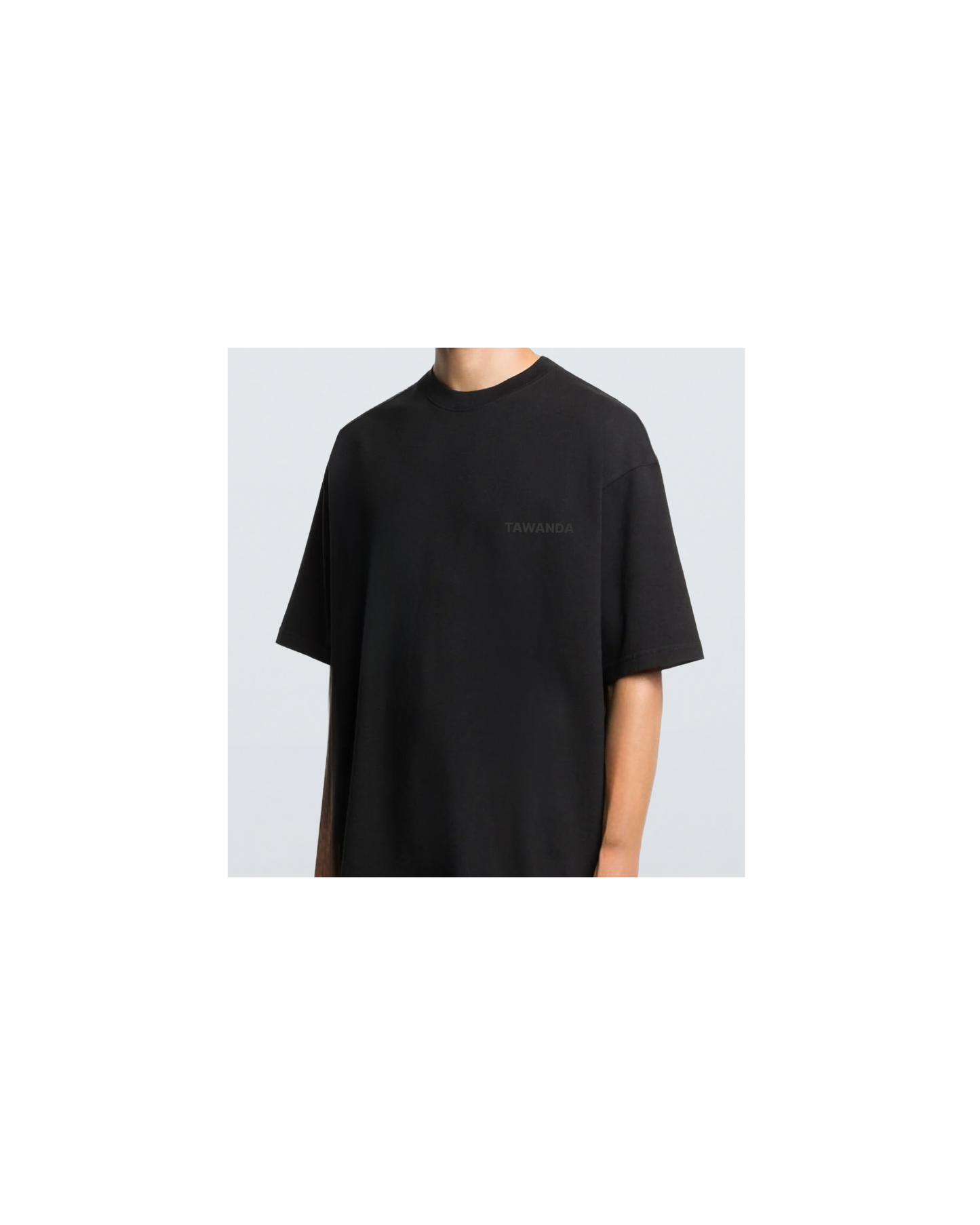 Tawanda charcoal logo embroid T-shirt