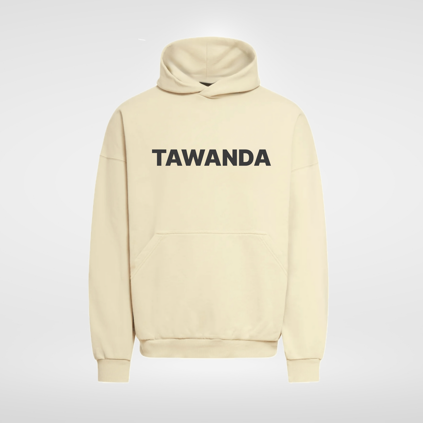 Beige Relaxed Tawanda logo Hoodie