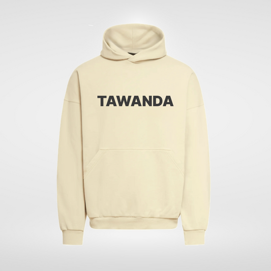 Beige Relaxed Tawanda logo Hoodie